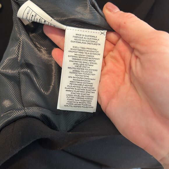 Ralph Lauren Double Breasted Black Pea Coat Women's Size Large - Picture 7 of 7